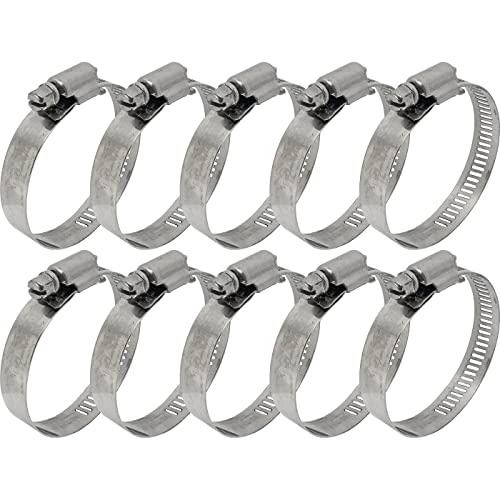 Lumonic 10x 40-63mm Schlauchschelle Edelstahl V4A 304 I einstellbare Schlauchschellen zum Schrauben I für Rohre Schläuche Waschmaschine KFZ Auto Haus von Lumonic
