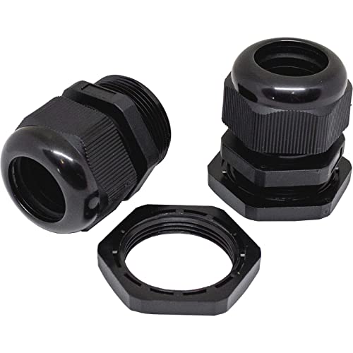 Lumonic 10x Kabelverschraubung M32 PG29 IP67 metrisch d16-21mm I Kabeldurchführung wasserdicht in schwarz I Verschraubungen, Schlauchdurchführung M32 PG29 von Lumonic