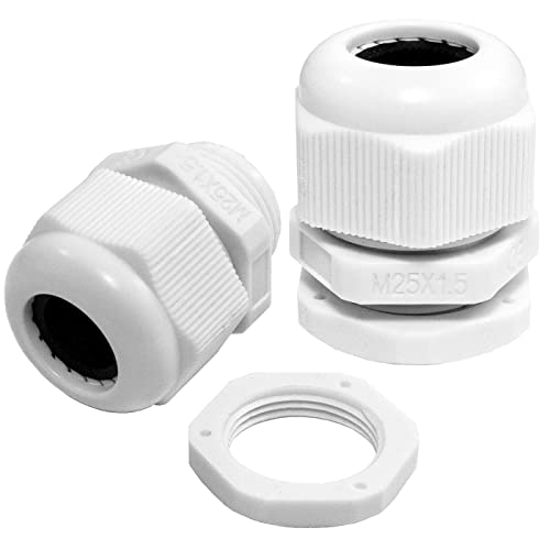 Lumonic 20x Kabelverschraubung M25 IP67 metrisch d9-17mm I Kabeldurchführung wasserdicht in grau I Verschraubungen, Schlauchdurchführung M25 von Lumonic