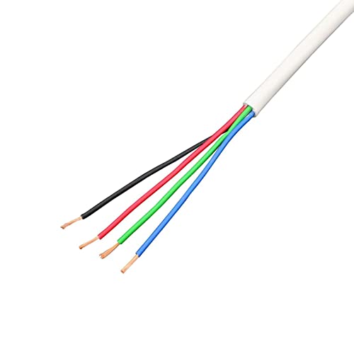 Lumonic 4x 0,34mm² LED Steuerleitung weiss 10m I ummanteltes 4 adriges Kabel flexibel I Geschirmtes Steuerkabel, LiYY Verlängerung, Stromkabel von Lumonic