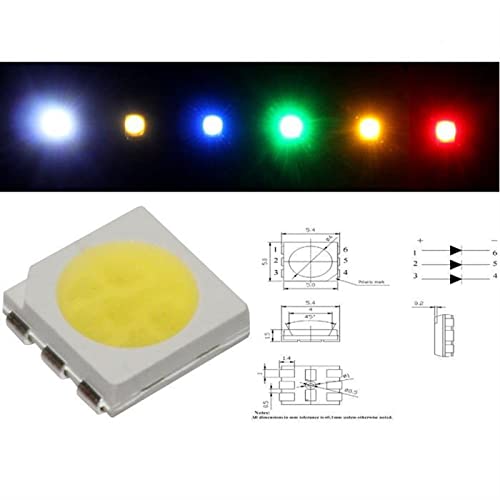 Lumonic 50x Superhelle LEDs vom Typ SMD 5050 - High Power LEDs zum selber Löten DIY in Farbe Neutral-Weiß 4500K - Maße: 5x5mm von Lumonic