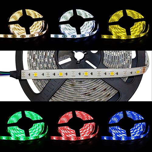 Lumonic 5m (500cm) RGBWW 3000K LED Streifen Band Leiste 24V IP65 300LEDs 60LED/m SMD5050 von Lumonic