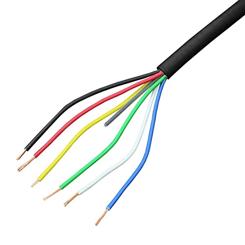 Lumonic 6x 0,34mm² LED Steuerleitung schwarz 50m I ummanteltes 6 adriges Kabel flexibel I Geschirmtes Steuerkabel, LiYY Verlängerung, Stromkabel von Lumonic