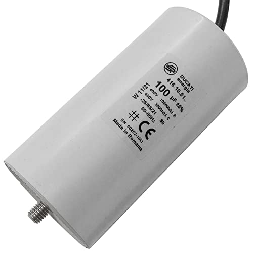 Lumonic Anlaufkondensator 416.10.51 B [inkl. Kabel 45cm] | Motorkondensator 100µF 400V 60x120mm I Kondensator im isolierten Kunststoffgehäuse von Lumonic