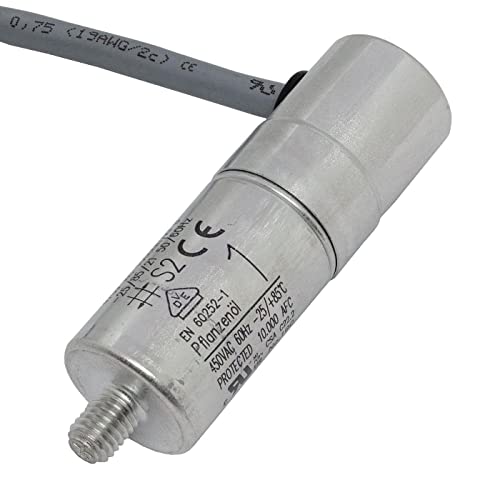 Lumonic Anlaufkondensator Hydra MKP-500 1-C [inkl. Kabel 40cm] | Motorkondensator 1µF 470V 25x75mm I Kondensator mit hochwertigem Metallgehäuse von Lumonic