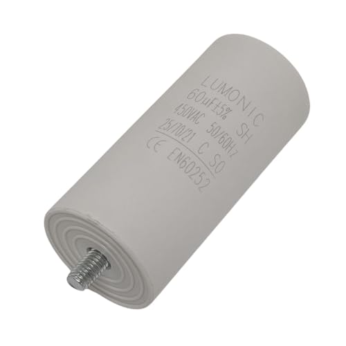Lumonic Anlaufkondensator 60µF 450V | mit Stecker I 45x100mm I 60uF I Motorkondensator mit Kunststoffgehäuse I Betriebskondensator I für Pumpen, Rasenmäher, Werkzeuge von Lumonic