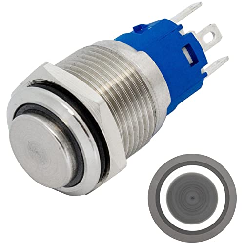Lumonic Edelstahl Drucktaster erhaben 16mm Durchmesser I Mit einer Ring LED in Kalt-Weiß Maße: 2,8x0,5mm Pin s 250V 3A I Vandalismussicher nach dem IP65 Standard Lumonic Edelstahl Drucktaster erhaben 16mm Durchmesser I Mit einer Ring LED in Kalt-Weiß Maße: 2,8x0,5mm Pin s 250V 3A I Vandalismussicher nach dem IP65 Standard von Lumonic