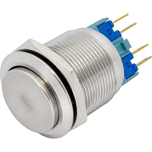 Lumonic Edelstahl Drucktaster erhaben 22mm Durchmesser Button I Maße: 2,8x0,5mm Pin s 250V 3A I Vandalismussicher nach dem IP65 Standard Lumonic Edelstahl Drucktaster erhaben 22mm Durchmesser Button I Maße: 2,8x0,5mm Pin s 250V 3A I Vandalismussicher nach dem IP65 Standard von Lumonic