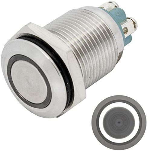 Lumonic Edelstahl Drucktaster flach 16mm Durchmesser I Mit einer Ring LED in Kalt-Weiß Maße: Schraubanschluss 250V 3A I Vandalismussicher nach dem IP6 Lumonic Edelstahl Drucktaster flach 16mm Durchmesser I Mit einer Ring LED in Kalt-Weiß Maße: Schraubanschluss 250V 3A I Vandalismussicher nach dem IP6 von Lumonic