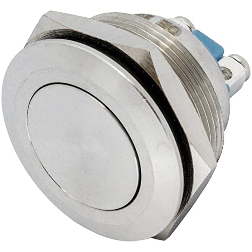 Lumonic Edelstahl Drucktaster gewölbt 25mm Durchmesser Button I Maße: Schraubanschluss 250V 3A I Vandalismussicher nach dem IP65 Standard von Lumonic