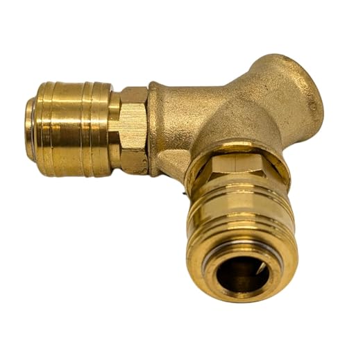 Lumonic I Druckluftverteiler 2-fach I mit Innengewinde 1/2" I aus Messing I Druckluft-Verteiler I Druckluftweiche I Schnellkupplung I Mehrfachverteiler I für Werkstätten, Betriebe und Heimwerker von Lumonic