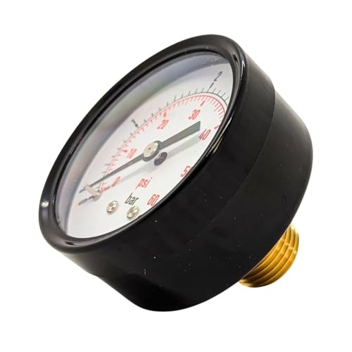 Lumonic I Manometer 0-16bar I 1/2 Zoll I Klasse 2,5 I Anschluss hinten I Durchmesser 60mm I Druckmesser I für Druckluft und Wasser von Lumonic