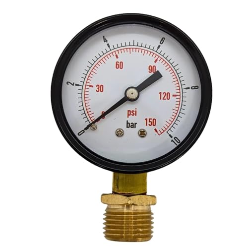 Lumonic I Manometer 0-6,0bar I 1/2 Zoll I Klasse 2,5 I Anschluss unten I Durchmesser 60mm I Druckmesser I für Druckluft und Wasser von Lumonic