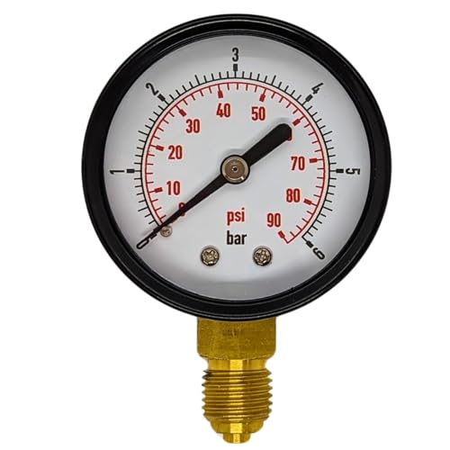 Lumonic I Manometer 0-6,0bar I 1/4 Zoll I Klasse 2,5 I Anschluss unten I Durchmesser 50mm I Druckmesser I für Druckluft und Wasser von Lumonic