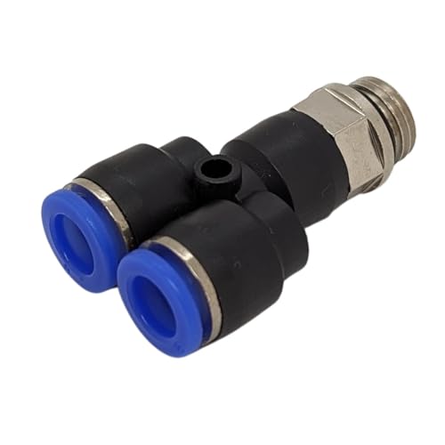 Lumonic I PU Schlauch Y-Steckverbinder Fitting mit Außengewinde I 8mm*1/4Zoll I Y-Stück I Push-in I pneumatischer Steckverbinder I Y-Verteiler I Druckluft & Automatisierung von Lumonic