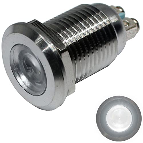Lumonic LED Kontrollleuchte 16mm Kalt-Weiß 6000K aus Edelstahl I Signalleuchte mit Schraubanschluss - IP67 I Signallampe für Auto mit 6V, 12V & 24V LED Spannung Lumonic LED Kontrollleuchte 16mm Kalt-Weiß 6000K aus Edelstahl I Signalleuchte mit Schraubanschluss - IP67 I Signallampe für Auto mit 6V, 12V & 24V LED Spannung von Lumonic
