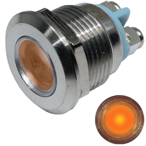Lumonic LED Kontrollleuchte 19mm Gelb aus Edelstahl I Signalleuchte mit Schraubanschluss - IP67 I Signallampe für Auto mit 6V, 12V & 24V LED Spannung Lumonic LED Kontrollleuchte 19mm Gelb aus Edelstahl I Signalleuchte mit Schraubanschluss - IP67 I Signallampe für Auto mit 6V, 12V & 24V LED Spannung von Lumonic