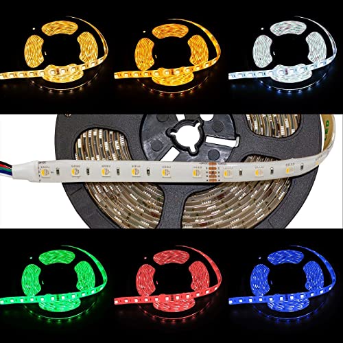Lumonic LED Strip 4in1 5m RGBWW 3000K LED Leiste 24V IP65 300LEDs 60 LED/m SMD5050 I farbwechsel LED Streifen I LED Stripe 500cm, LED Band, LED Lichtb von Lumonic