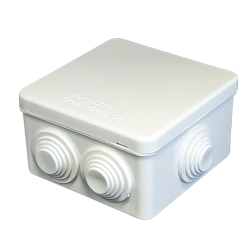 Lumonic Verteilerdose weiß 85x85x50mm mit 7 Öffnungen I Abzweigdose Aufputz - IP65 I Verbindungsdose, Klemmdose, Abzweigkasten für Innen & Außen von Lumonic