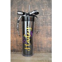 Personalisierte Tumbler Name Job Titel Hobby Mit Stroh Personalisierte Acryl Wasser Flasche Hoch Dünne Customized 16Oz von LumosLux