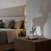 Lumwood Hirsch | Led Lampe Aus Holz Mit Schatteneffekt Handgemacht Deko Licht Nachtlicht Wechselbare Figur von Lumwood