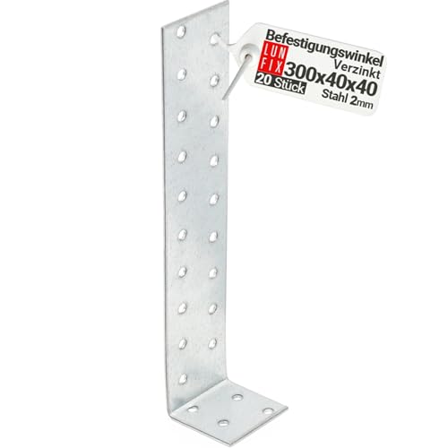 20 Stück Flachstahl-Betonanker Flachstahlanker Anker zum Einbetonieren Befestigungswinkel 300 mm x 40 mm Breite 40 mm Materialstärke 2 mm 20 Stück Flachstahl-Betonanker Flachstahlanker Anker zum Einbetonieren Befestigungswinkel 300 mm x 40 mm Breite 40 mm Materialstärke 2 mm von Lun Fix