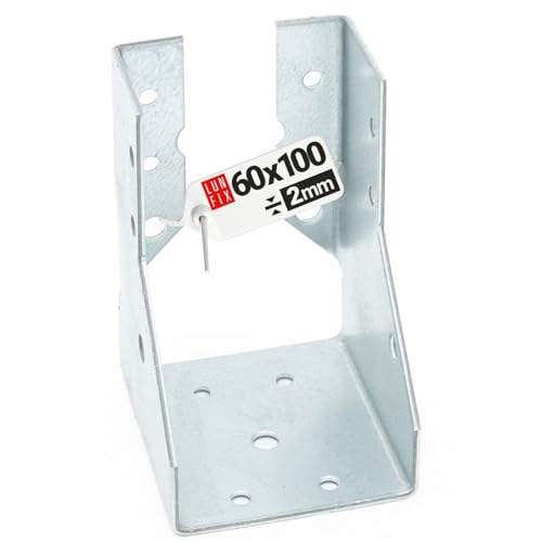 Balkenschuh 60x100 mmTyp B Verzinkt 2 mm Balkenträger Holzbalkenverbinder von Lun Fix