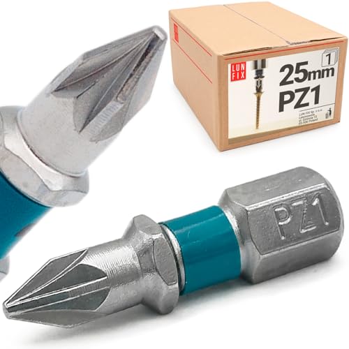 Bit Einzeln Schrauber-Bit Sechskantschaft Schraubendreher Bits PZ1 x 25mm von Lun Fix