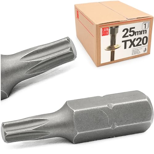 Bit Einzeln Schrauber-Bit Sechskantschaft Schraubendreher Bits TX20 x 25mm von Lun Fix