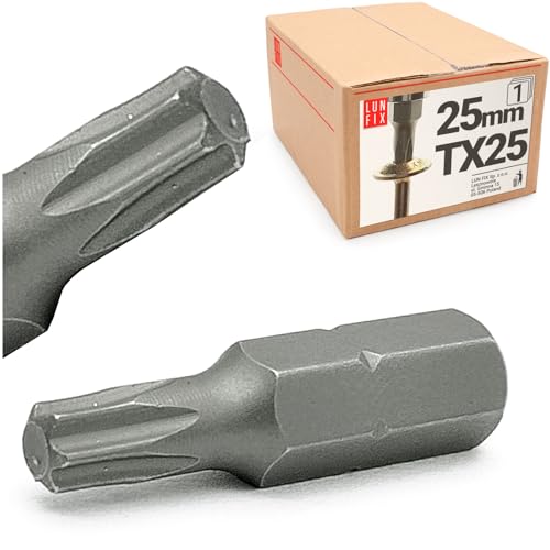Bit Einzeln Schrauber-Bit Sechskantschaft Schraubendreher Bits TX25 x 25mm von Lun Fix