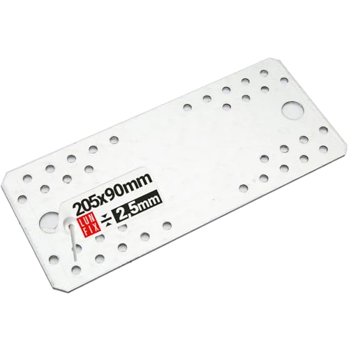 Flachverbinder Lochplatte Stahlverbinder Lochblech Verzinkt Innen - Außenbereich 205x90x2.5 von Lun Fix