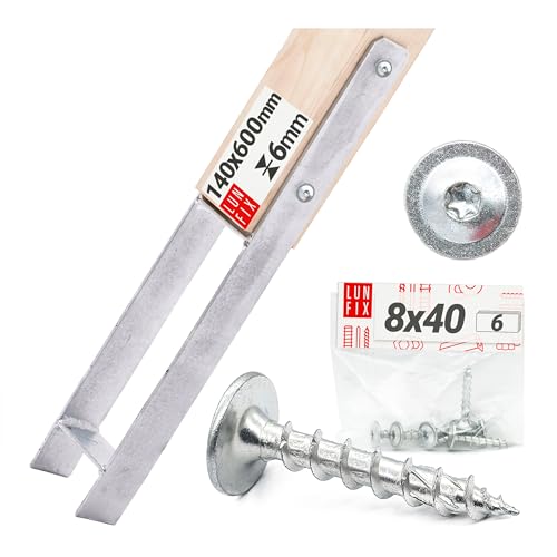 H-Pfostenverbinder 140x600x6 mm Stahl feuerverzinkt inkl. 6 Schrauben 8x40 mm Carport Pergola Zaun Terrasse Holzbau H-Pfostenverbinder 140x600x6 mm Stahl feuerverzinkt inkl. 6 Schrauben 8x40 mm Carport Pergola Zaun Terrasse Holzbau von Lun Fix