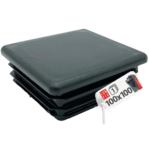 Kunststoff Lamellenstopfen für Vierkantrohre Rohrstopfen Zaunkappen Möbelgleiter Schwarz für 100x100 mm Außenmaße 1 Stück von Lun Fix
