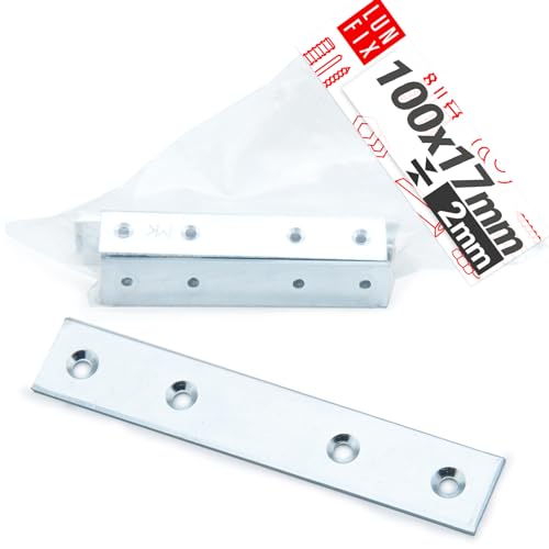 Möbel Flachverbinder Lochplatte Lochverbinder Verzinkt Silber Gesenkte Löcher 100x17x2,0mm 50er Set von Lun Fix
