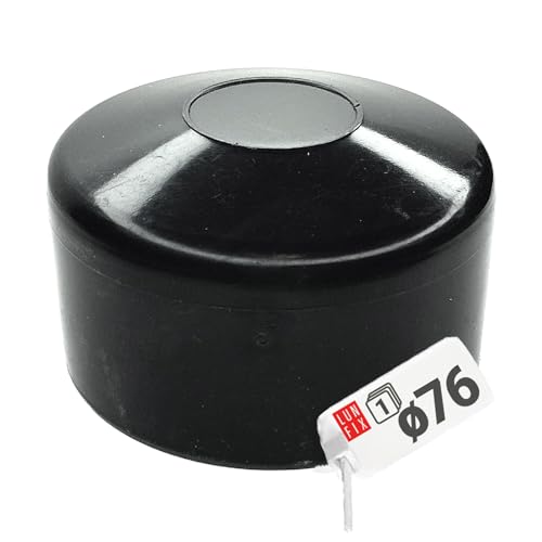 Pfostenkappen Zaunkappe Zaunpfahlkappe Rohrkappe Schwarz Pfostenabdeckung 2 1/2" / 76 mm Rund von Lun Fix