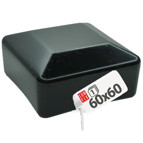 Pfostenkappen Zaunkappe Zaunpfahlkappe Rohrkappe Schwarz Pfostenabdeckung 60x60 mm Eckig 1 Stück Pfostenkappen Zaunkappe Zaunpfahlkappe Rohrkappe Schwarz Pfostenabdeckung 60x60 mm Eckig 1 Stück von Lun Fix