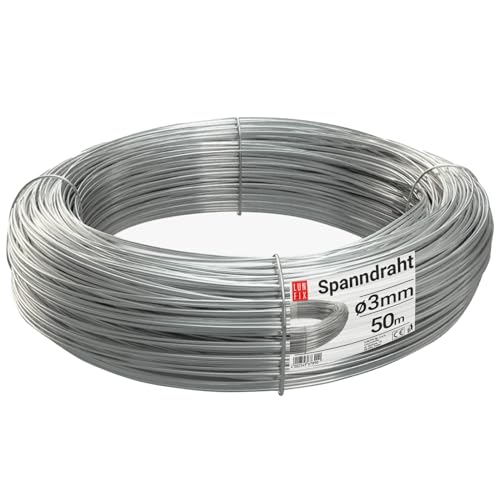 2,8 Kg (ca. 50m) Spanndraht Gartendraht Weidedraht Bindedraht Silber Ø 3mm Verzinkt Maschenddrahtzaun Montagedraht 2,8 Kg (ca. 50m) Spanndraht Gartendraht Weidedraht Bindedraht Silber Ø 3mm Verzinkt Maschenddrahtzaun Montagedraht von Lun Fix
