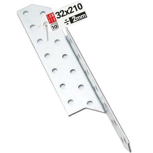 Sparrenpfettenanker Verzinkt Schwerlast-Winkelverbinder Balkenverbinder 32x210mm Rechts 10er Set von Lun Fix