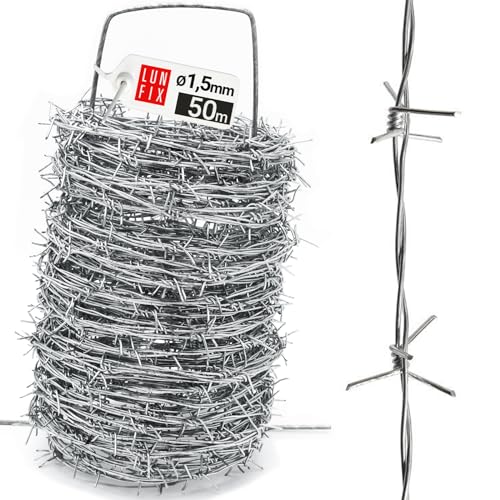 50m Stacheldraht Weidezaun 1,5mm doppelt Verdrillt Weidedraht Sperrdraht Einbruchsschutz 50m Stacheldraht Weidezaun 1,5mm doppelt Verdrillt Weidedraht Sperrdraht Einbruchsschutz von Lun Fix