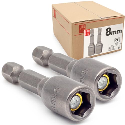 Steckschlüsseleinsatz Sechskantschaft magnetisch Stecknüsse 6-Kant Bit 8mm 2er Set von Lun Fix