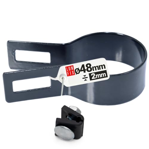 Rund Ende 48 mm Graphit Strebenschelle Zaunschelle Pfostenschelle Maschendrahtzaun Gitterstabmatten Anfang von Lun Fix