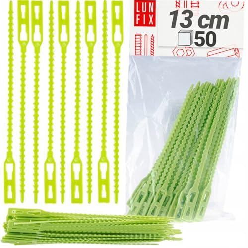 Universalbinder Blumenbinder Drehbinder Pflanzclips Wiederverwendbar ABS Kunststoff 13 cm 50 Stück von Lun Fix