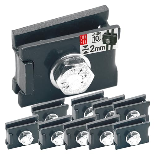 Zaunverbinder L-Winkel 6x20mm Anthrazit (10 Stück) pulverbeschichtet Doppelstabmattenverbinder Stahlwinkel Gittermattenverbinder von Lun Fix