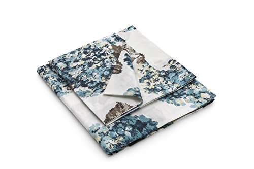 Luna di Giorno Druck Hortensien Set Bettlaken Bett, 100% Baumwolle, Blau, 260 x 275 cm von luna di giorno