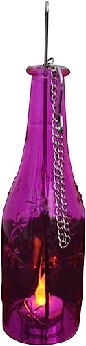 Echtglasflasche Kerzenhalter Flasche zum aufhängen versch. Farben erhältlich 14466 (pink) von Luna24 simply great ideas...