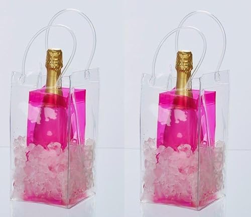 Flaschenkühlertasche, Getränkekühler, Picknicktasche, Kühltasche für Getränke, Flaschenkühler in verschiedenen Farben,2er-Set! (pink) von Luna24 simply great ideas...