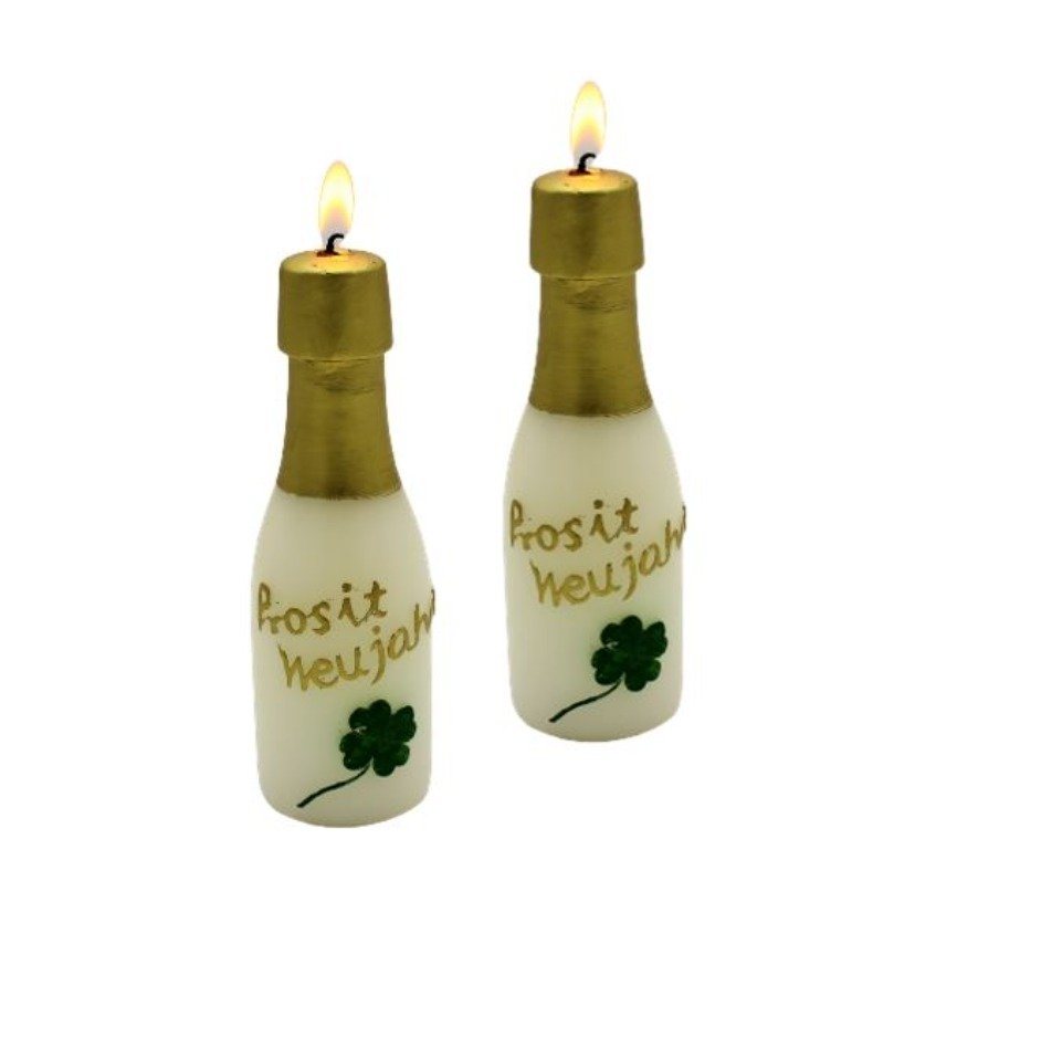 Luna24 simply great ideas... Formkerze Deko-Kerze "Piccolo Prosit Neujahr", 2er Set (2-tlg) von Luna24 simply great ideas...