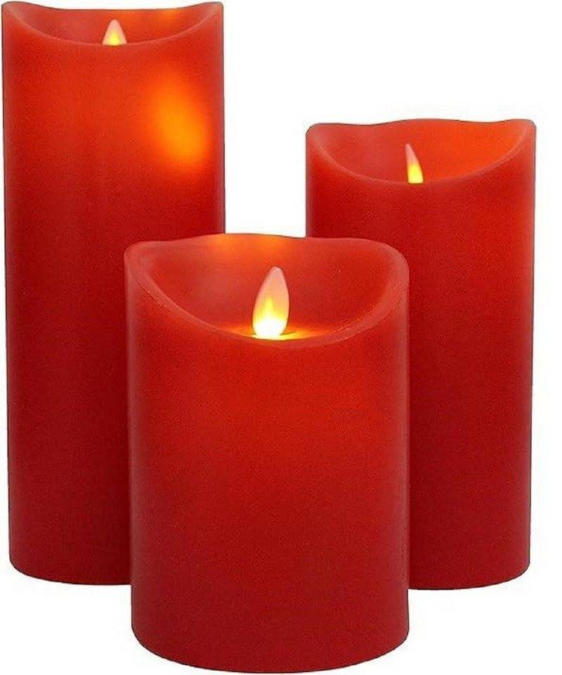 Luna24 simply great ideas... LED-Kerze 3er-Set, magische LED-Kerze mit täuschend echter Flamme, 3 Farben. von Luna24 simply great ideas...