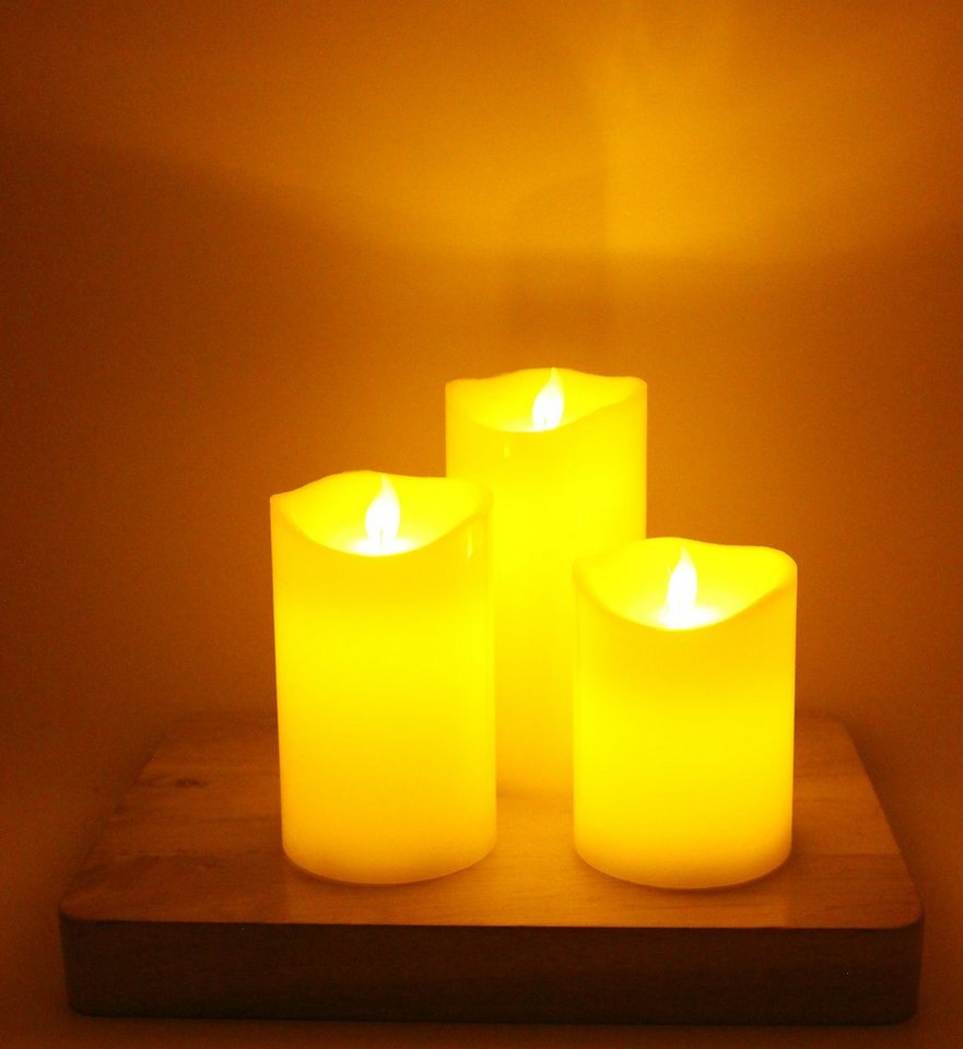 Luna24 simply great ideas... LED-Kerze Magische Kerze 3er Set mit Timer, 3er-Set von Luna24 simply great ideas...