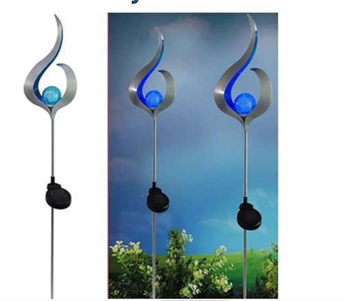 Solar Metallobjekt Blue Wave, 17x6,2x89 cm Gartenstecker, Deko, Garten, Solarleuchte, Solarlampe, Gartenstecker Solarlampen für außen, kabellose Gartenbeleuchtung, Gartendeko wetterfest von Luna24 simply great ideas...